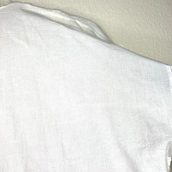 Vintage Puff Sleeve Button Front Top Cardigan Off White Short Sleeve Pintuck - Picture 7 of 8